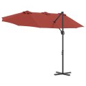 PARASOL OGRODOWY TERAKOTA 372X198X243CM PODWÓJNA CZASZA