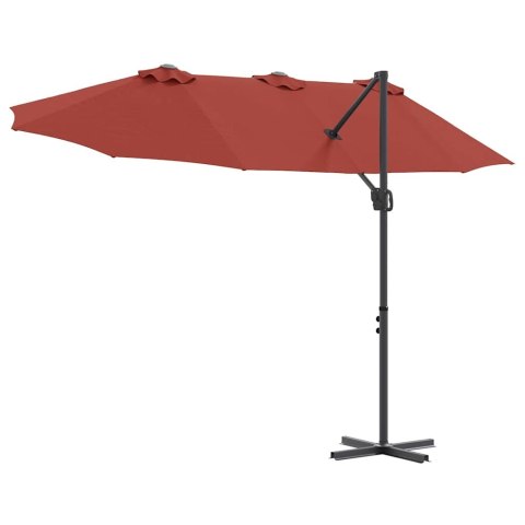 PARASOL OGRODOWY TERAKOTA 372X198X243CM PODWÓJNA CZASZA