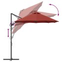 PARASOL OGRODOWY TERAKOTA 372X198X243CM PODWÓJNA CZASZA