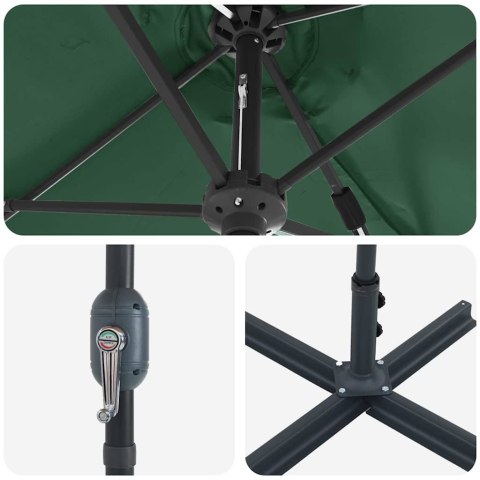 PARASOLKA OGRODOWA ZIELONY 370X197X239CM