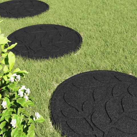 KAMIEŃ KROCZĄCY 6 EL. CZARNY Ø 44X2CM GUMA