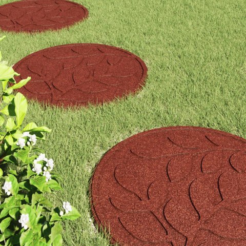 KAMIEŃ KROCZĄCY 6 EL. CZERWONY Ø 44X2CM GUMA