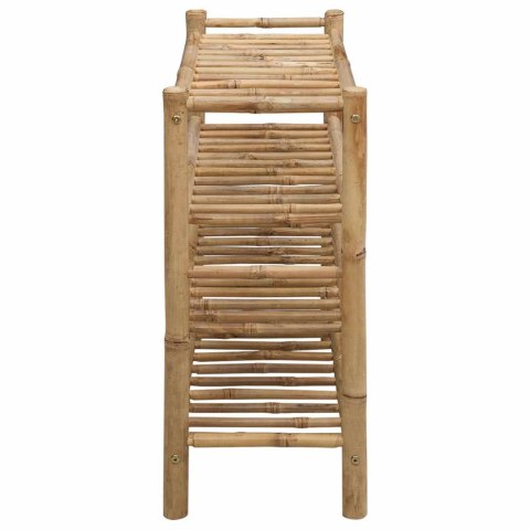 STOJAK NA BUTY Z PÓŁKĄ NATURALNY 68X28X63CM BAMBUS