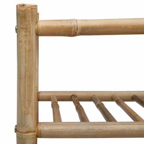 STOJAK NA BUTY Z PÓŁKĄ NATURALNY 68X28X63CM BAMBUS