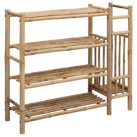 STOJAK NA BUTY Z PÓŁKĄ NATURALNY 88X27X80CM BAMBUS