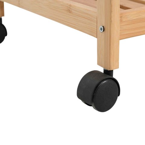 VidaXL Wózek kuchenny z kółkami Naturalny 46 x 38 x 76 cm Bambus