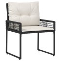 ZESTAW MEBLI OGRODOWYCH Z PODUSZKĄ 3 EL. CZARNY I BIAŁY