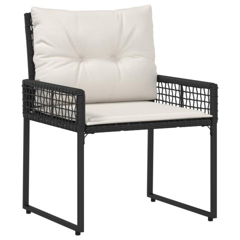 ZESTAW MEBLI OGRODOWYCH Z PODUSZKĄ 3 EL. CZARNY I BIAŁY