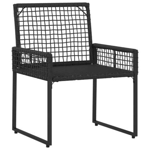 ZESTAW MEBLI OGRODOWYCH Z PODUSZKĄ 3 EL. CZARNY I BIAŁY