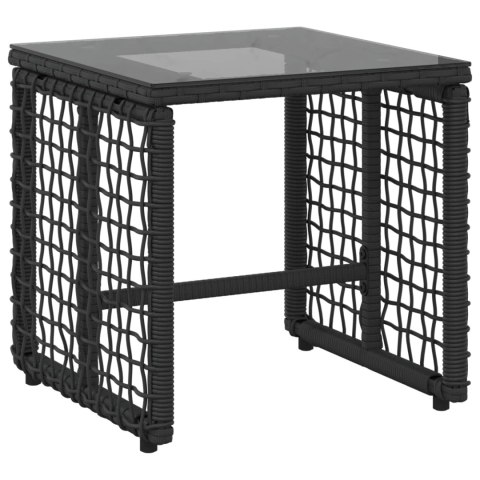 ZESTAW MEBLI OGRODOWYCH Z PODUSZKĄ 3 EL. CZARNY I BIAŁY