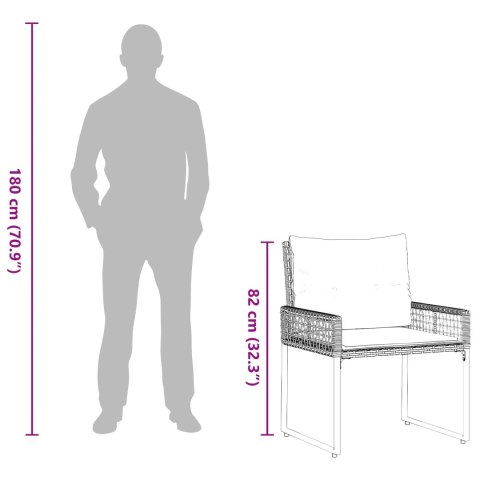 ZESTAW MEBLI OGRODOWYCH Z PODUSZKĄ 3 EL. CZARNY I BIAŁY