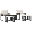 ZESTAW MEBLI OGRODOWYCH Z PODUSZKĄ 5 EL. CZARNY I BIAŁY