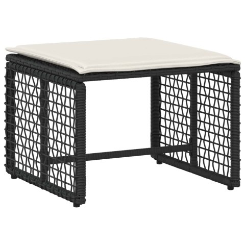 ZESTAW MEBLI OGRODOWYCH Z PODUSZKĄ 5 EL. CZARNY I BIAŁY