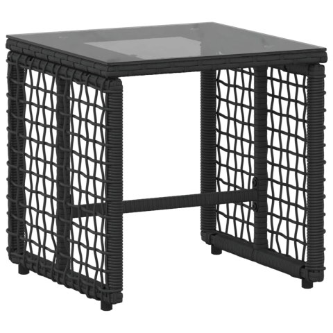 ZESTAW MEBLI OGRODOWYCH Z PODUSZKĄ 5 EL. CZARNY I BIAŁY