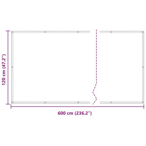 EKRAN BALKONOWY BORDOWY 120X600CM