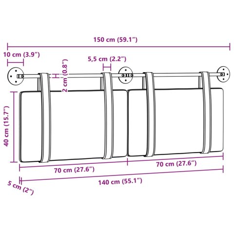 WISZĄCA GŁOWA BŁYSZCZĄCY BRĄZ 150X55X5CM ANTYCZNY PU