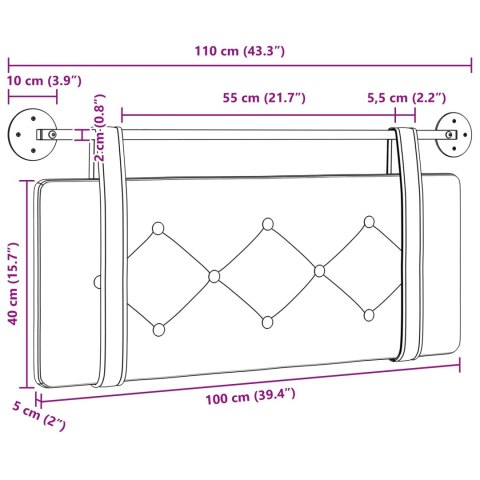 WISZĄCA GŁOWA CIEMNOSZARY 110X55X5CM AKSAMIT