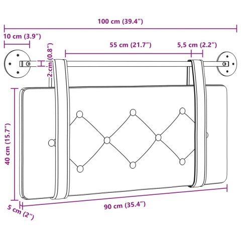 WISZĄCA GŁOWA CZARNY 100X55X5CM SKÓRA EKOLOGICZNA