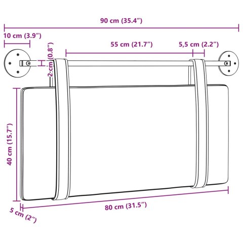WISZĄCA GŁOWA GŁADKI JASNOSZARY 90X55X5CM TKANINA