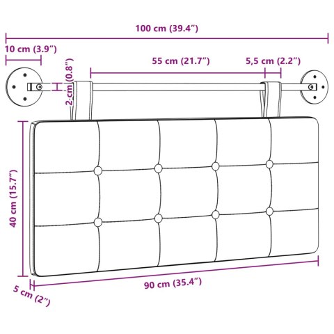 WISZĄCA GŁOWA JASNOSZARY 100X55X5CM TKANINA