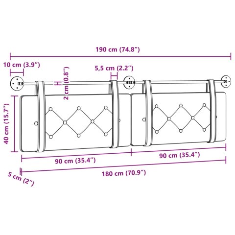 WISZĄCA GŁOWA JASNOSZARY 190X55X7CM AKSAMIT