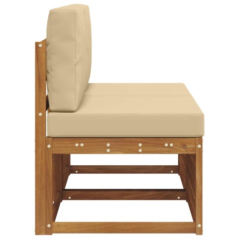 2 SZTUKA ŚRODKOWA SOFA OGRODOWA LITE DREWNO AKACJI NATURALNY