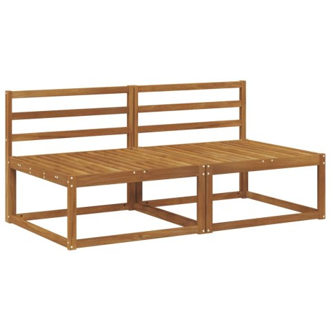 2 SZTUKA ŚRODKOWA SOFA OGRODOWA LITE DREWNO AKACJI NATURALNY