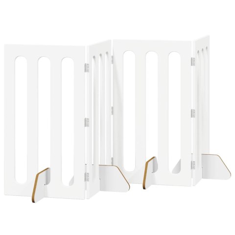 SKŁADANA BRAMKA BARIERA DLA ZWIERZĄT 4 EL. BIAŁA 201X38X90CM PANEL