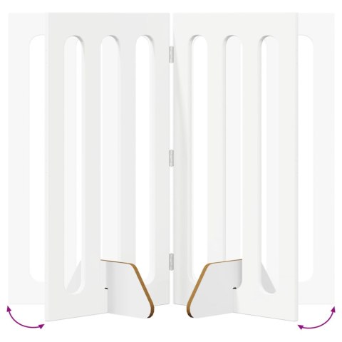 SKŁADANA BRAMKA BARIERA DLA ZWIERZĄT 4 EL. BIAŁA 201X38X90CM PANEL