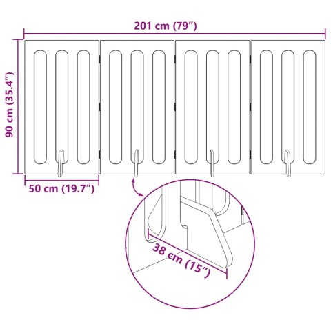 SKŁADANA BRAMKA BARIERA DLA ZWIERZĄT 4 EL. BIAŁA 201X38X90CM PANEL