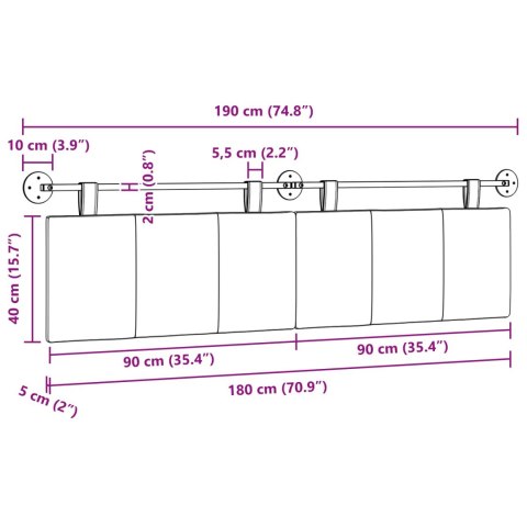 WISZĄCA GŁOWA PASKI CIEMNOSZARY 190X55X5CM TKANINA