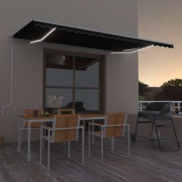 AUTOMATYCZNIE ZWIJANA MARKIZA LED I CZUJNIK WIATRU 500X350CM