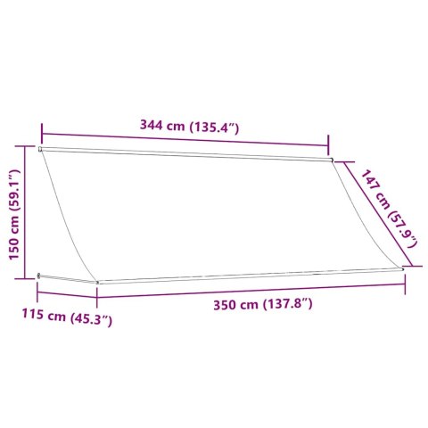 MARKIZA ZWIJANA 350X150CM ANTRACYTOWA