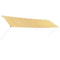 MARKIZA ZWIJANA RĘCZNA OSŁONA OKNA BALKONU 400X150CM ŻÓŁTO-BIAŁA