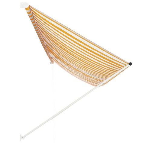 MARKIZA ZWIJANA RĘCZNA OSŁONA OKNA BALKONU 400X150CM ŻÓŁTO-BIAŁA