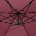 PARASOL WISZĄCY LED OGRODOWY WINNA CZERWIEŃ 300X254CM SOLIDNY SŁUPEK