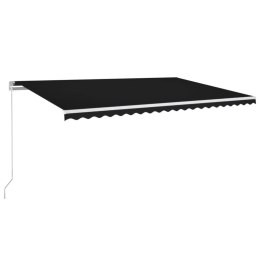 RĘCZNIE ZWIJANA MARKIZA Z LED 500X350CM ANTRACYTOWA