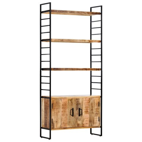 REGAŁ NA KSIĄŻKI 4 POZIOMY 80X30X180CM SUROWE DREWNO MANGO