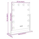 LUSTRO LED DO TOALETKI BIAŁA 44X10X53CM SZKŁO I STAL