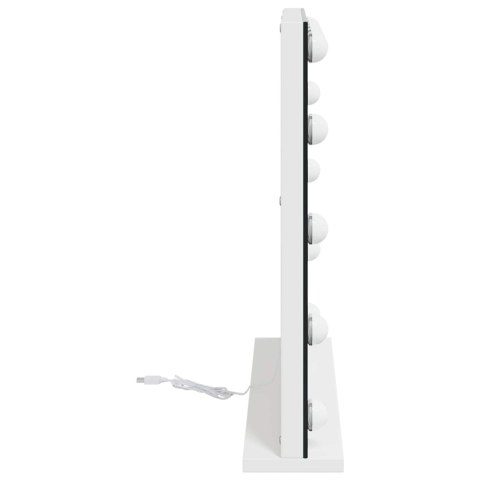 LUSTRO LED DO TOALETKI BIAŁY 50X10X44CM SZKŁO I STAL