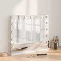 LUSTRO LED DO TOALETKI BIAŁA 58X10X47CM SZKŁO I STAL