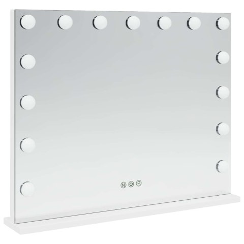 LUSTRO LED DO TOALETKI BIAŁA 58X10X47CM SZKŁO I STAL