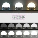 LUSTRO LED DO TOALETKI BIAŁA 58X10X47CM SZKŁO I STAL