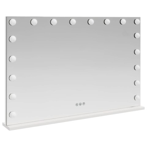 LUSTRO LED DO TOALETKI BIAŁY 80X10X52,5CM SZKŁO I STAL