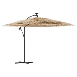 PARASOL OGRODOWY NA STALOWYM SŁUPKU BRĄZOWY 246X246X230CM