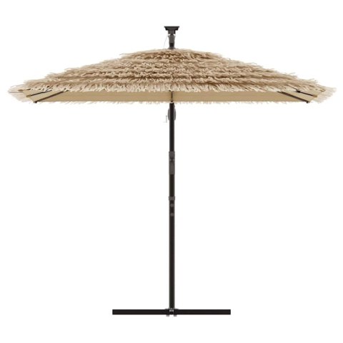 PARASOL OGRODOWY NA STALOWYM SŁUPKU BRĄZOWY 246X246X230CM