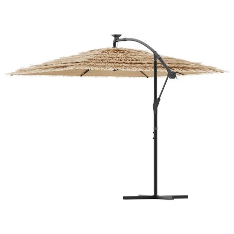 PARASOL OGRODOWY NA STALOWYM SŁUPKU BRĄZOWY 246X246X230CM