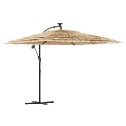 PARASOL OGRODOWY BOCZNY HAWAI SŁOMIANY KORBA 270 CM BRĄZOWY UV STALOWY MOCNY