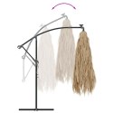 PARASOL OGRODOWY BOCZNY HAWAI SŁOMIANY KORBA 270 CM BRĄZOWY UV STALOWY MOCNY