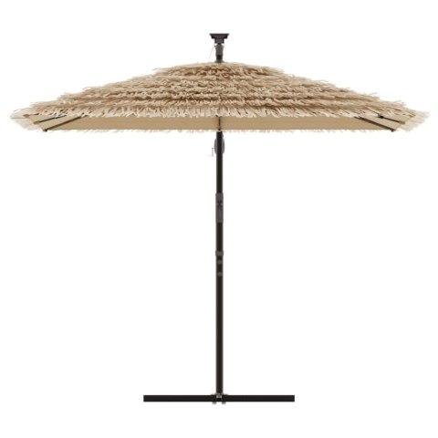 PARASOL OGRODOWY NA STALOWYM SŁUPKU BRĄZOWY 290X290X238CM